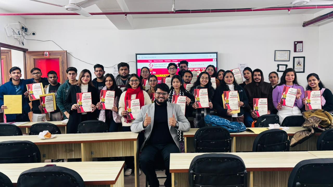 AI digital marketing practical training students at DIDM Pitampura